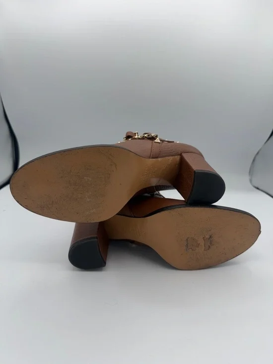 Valentino Brown Leather Rockstud Block Heel
Ankle Boots Size 7/ EU 37 - Picture 10 of 12